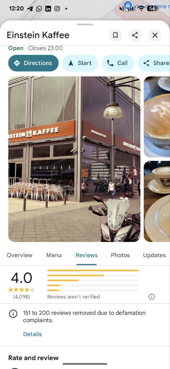 Google Maps начал отображать количество удалённых из-за исков отзывов image preview